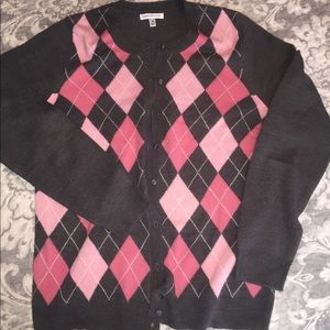 Croft & barrow pink argyle cardigan